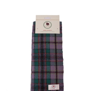 Tartan Scarf CRAIG Clan Scarf Blue Scarf Plain Patterned Tartan Scarf Winter Scarves