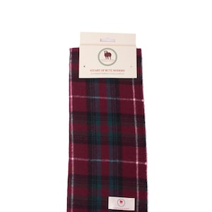 Tartan Scarf STUART OF BUTE Modern Clan Scarf Black Scarf Plain Patterned Tartan Scarf Winter Scarves