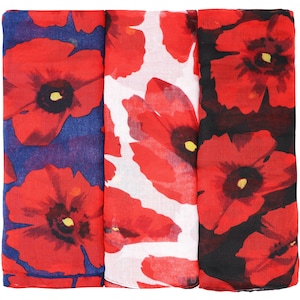 Memorial Day Poppy scarf Women Fashion scarves Long Large & Soft WARM ladies scarves UK