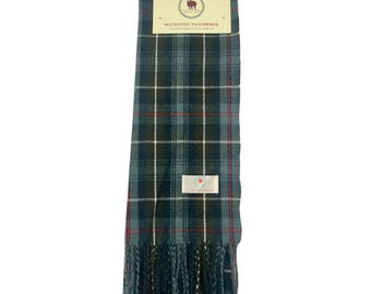 Tartan Scarf MACKENZIE WEATHERED Clan Scarf Black Scarf Plain Patterned Tartan Scarf Winter Scarves