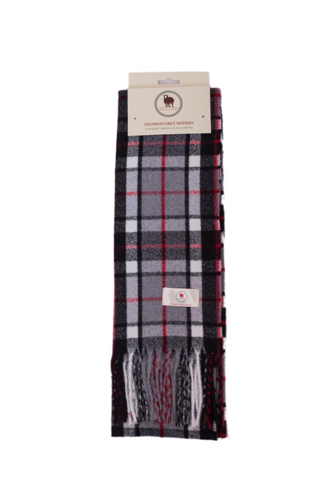 Thomson Gray Pattern Echarpe tartan THOMSON GRAY MODERN Echarpe clan Echarpe grise Echarpe ...
