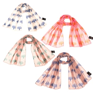 Lightweight Tree of Life Scarves All Season Scarf Gift for Her Tree Print Scarf