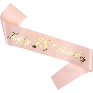 18. Geburtstag Schärpe Rosa 18. Party Schärpe Rosegold 18. Feier Schärpe