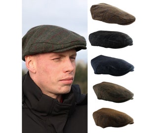 Plain Tweed Check Flat Cap Tweed Flat Cap - Gift for him