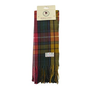 Tartan Scarf Buchanan Antique Clan Green Scarf Orange Scarf Plain Patterned Tartan Scarf Winter Scarves