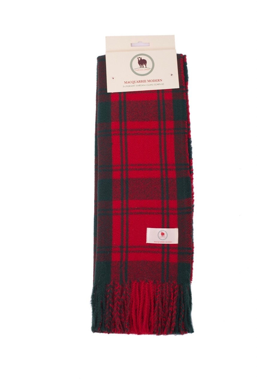 Buy Tartan Scarf MACQUARRIE MODERN Clan Scarf Black Scarf  display picture 1