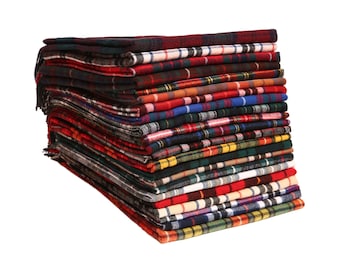 Tartan Scarves Supersoft Tartan Scarves Plaid Short Fringe Tartan Soft Large Scarves