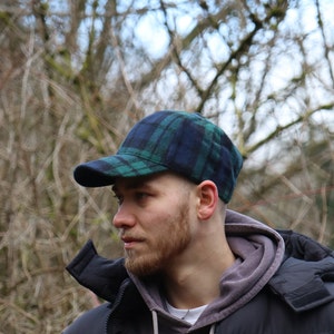 Tartan Cap Baseball Cap Winter Hat Warm Hat Men Baseball Cap Christmas Gift, Sport Cap image 6