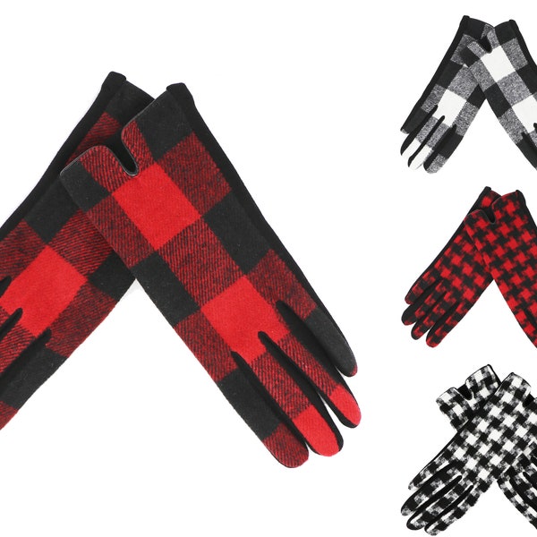 Buffalo Plaid gloves and Houndstooth Gloves
