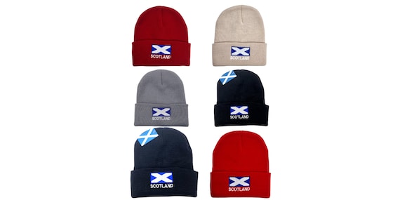 Scotland Flag Beanie Scottish Beanie Saltire Logo Beanie Hat Etsy Canada