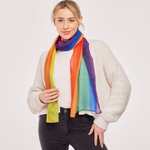 プライドスカーフ LGBTQ+ スカーフ レインボースカーフ プライドカラフルスカーフ 軽量