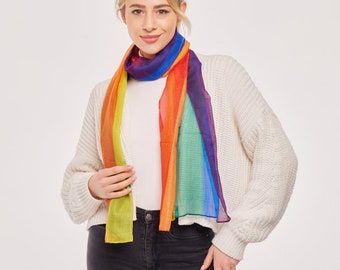 Pride Scarf LGBTQ+ Scarf Rainbow Scarf Pride Colourful Scarf Lightweight