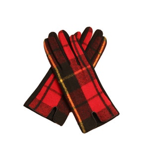 Ladies Tartan Gloves Clan Gloves Winter Gloves Plaid Tartan Gloves Gift for Her WALLACE MODERN