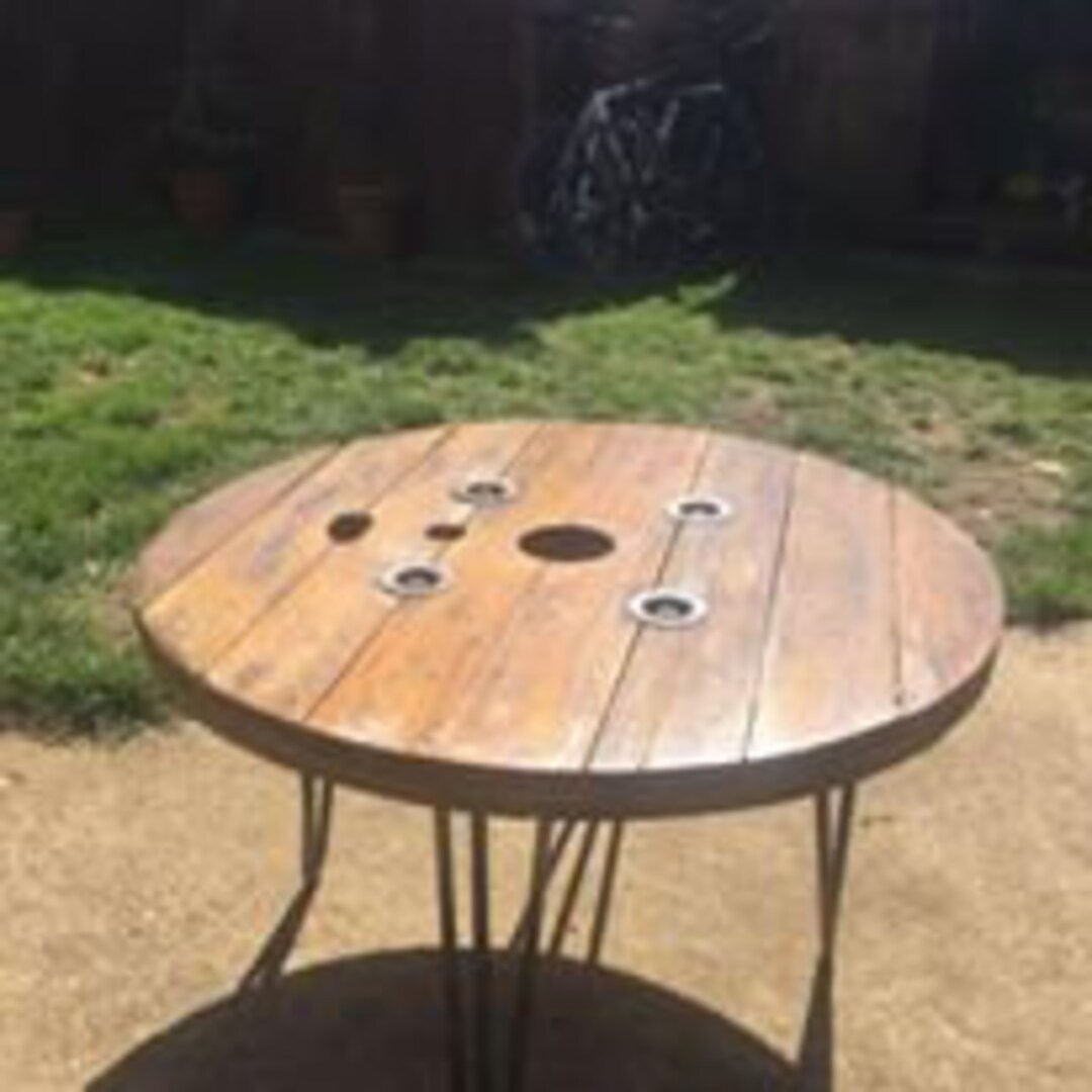 Reclaimed Cable Drum Coffee Table 80cm - Etsy UK