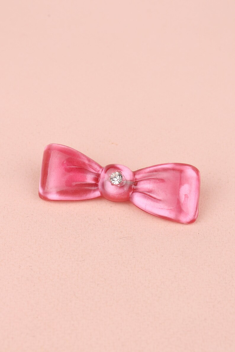 Vtg 70s 80s Cute Rhinestone Bow Brooch NOSDeadstock 5 colors Kawaii Lolita
