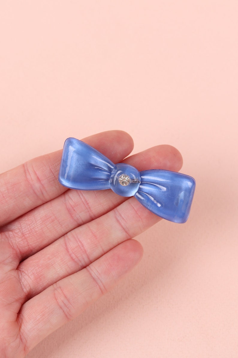 Vtg 70s 80s Cute Rhinestone Bow Brooch NOSDeadstock 5 colors Kawaii Lolita