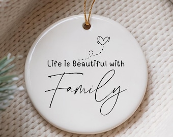 Personalized Family Ceramic Ornament, Keepsake Christmas Present