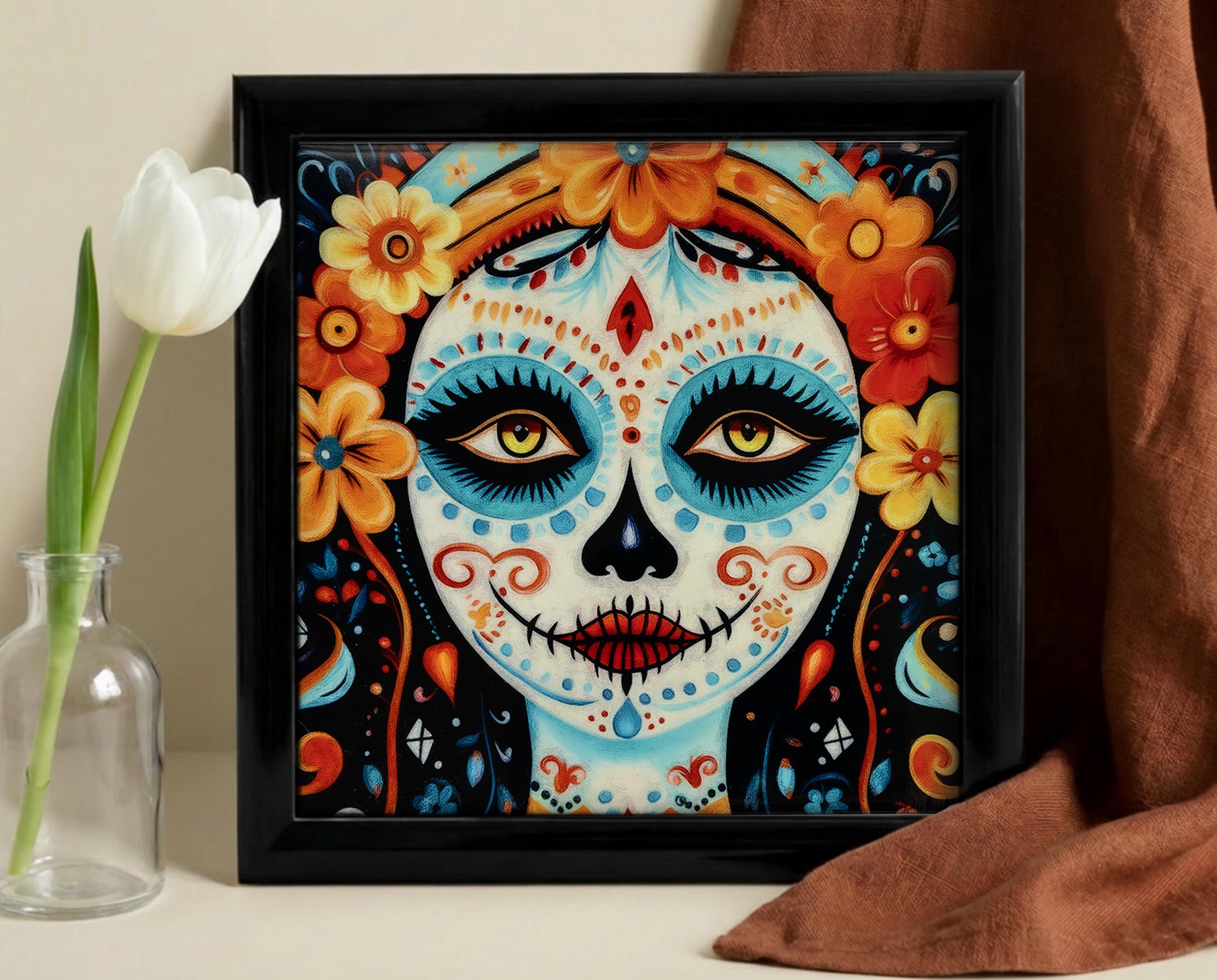 Day of the Dead Keepsake Box, Floral Sugar Skull Art, Día De Los ...
