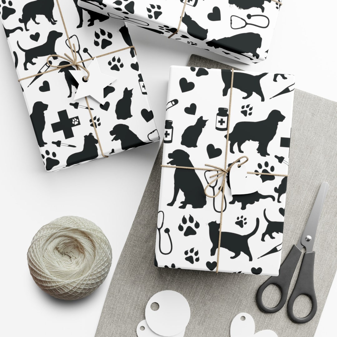 Vet Gift Wrap Wrapping Paper Holiday Christmas Vet Tech Etsy