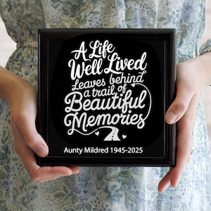 Memorial Box Celebration of Life Black, Sympathy Bereavement Funeral Gifts, Tribute, life Well Lived, Grieving Loved One, Memory Box gift