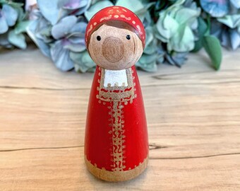 Girls Around The World Russian Peg Doll/Montessori/Multicultural/ Open Ended Play/Wooden Dolls/Educational Toys