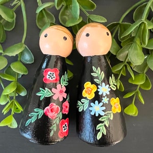 Flower Peg Doll Set /Open Ended Play/Montessori Inspired/Wooden Toys/Wooden Dolls