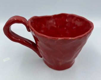 simple cup in lobster red