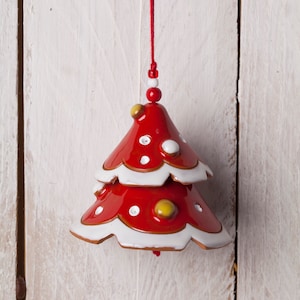 Christmas tree bells, Christmas tree decoration, Handmade christmas tree toys, decorations, Christmas gift, hanging ceramic