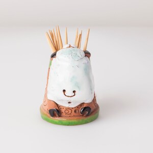 Ceramic toothpick or match holder, fun sheep design, toothpicks holder, housewarming gift, gift for sheep lovers, farm animals image 2