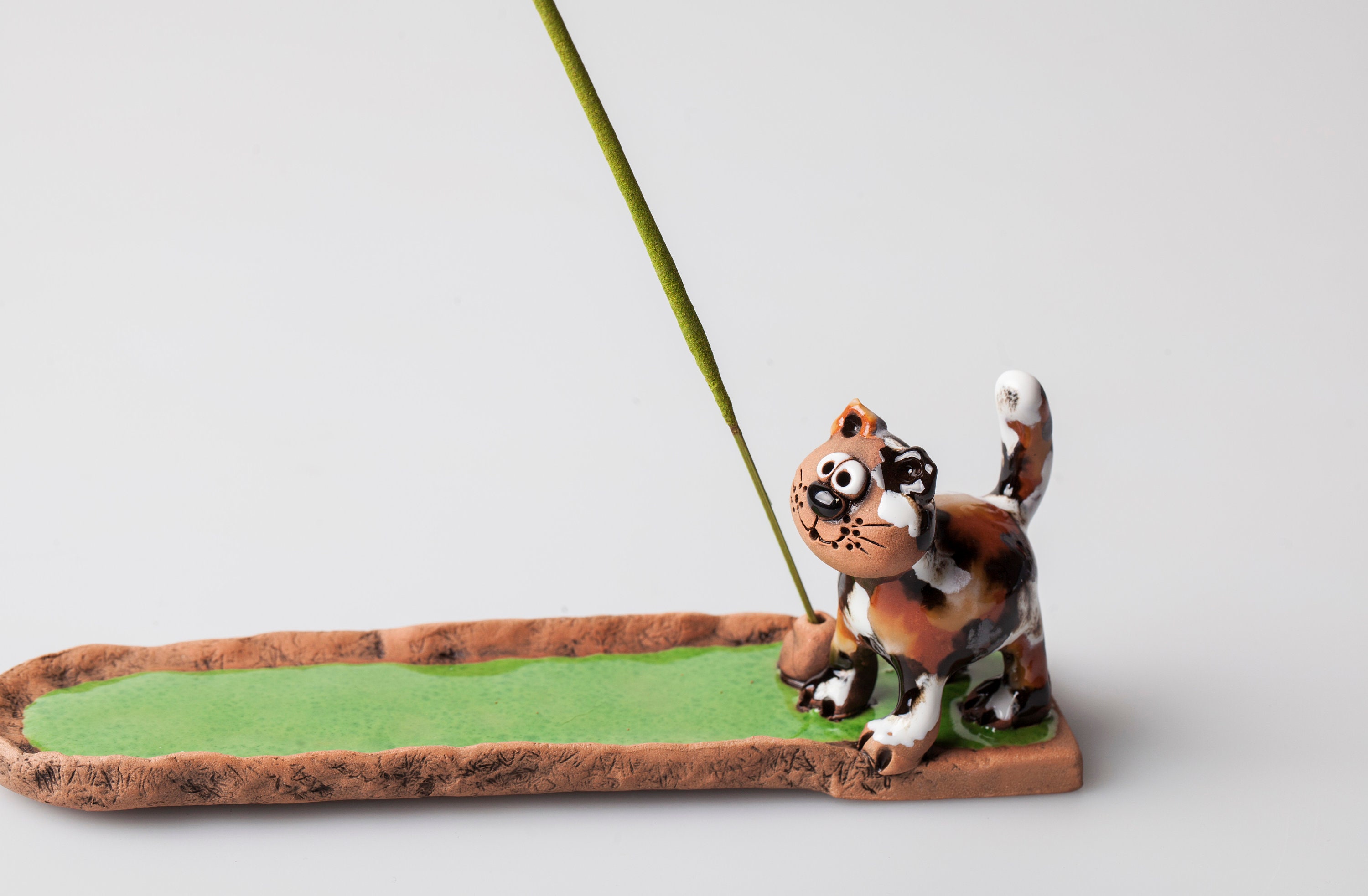 Ceramic Incense Holder, Handmade Incense Holder, Fun Cat Design