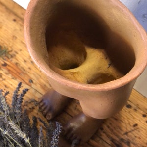 Handmade ceramic flower pot, Human body flower pot, Flower pot for dried plants, Vase for dried flowers, Creative, Fun Sculpture image 3