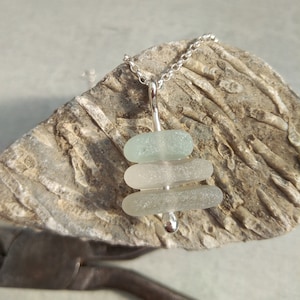 Seaham Sea Glass Sterling Silver Pendant Necklace: Handmade Beach Glass Jewelry