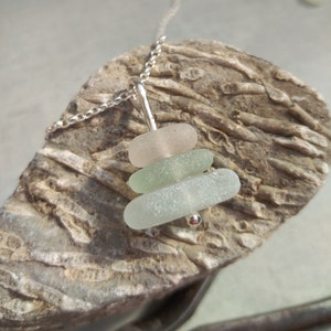 Seaham Sea Glass Sterling Silver Pendant Necklace: Handmade Beach Glass Jewelry