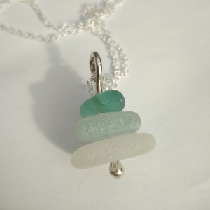 Seaham Sea Glass Sterling Silver Pendant Necklace: Multi-Color Beach Glass