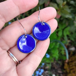 Enamel Earrings, Blue Earrings, Blue Enamel Earrings, Hope Enamels