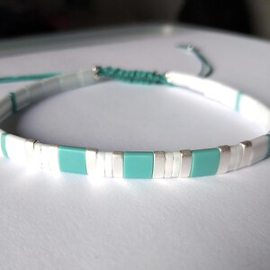 Tila Miyuki Bracelet, Tila Bracelet, Glass Bead Bracelet, Turquoise Bracelet, Handmade.
