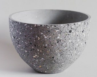 Large Terrazzo Planter 'Terrazzo Mess' | Big Plant Pot | Concrete Planter | Round Planter | Grey Planter | Natural Stone