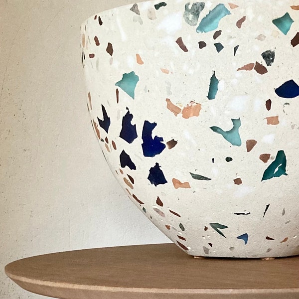 Large Terrazzo Planter 'Blossom' | Colur Planter | Big Plant Pot | Terrazzo Planter | Natural Stone | Indoor pot | Outdoor pot