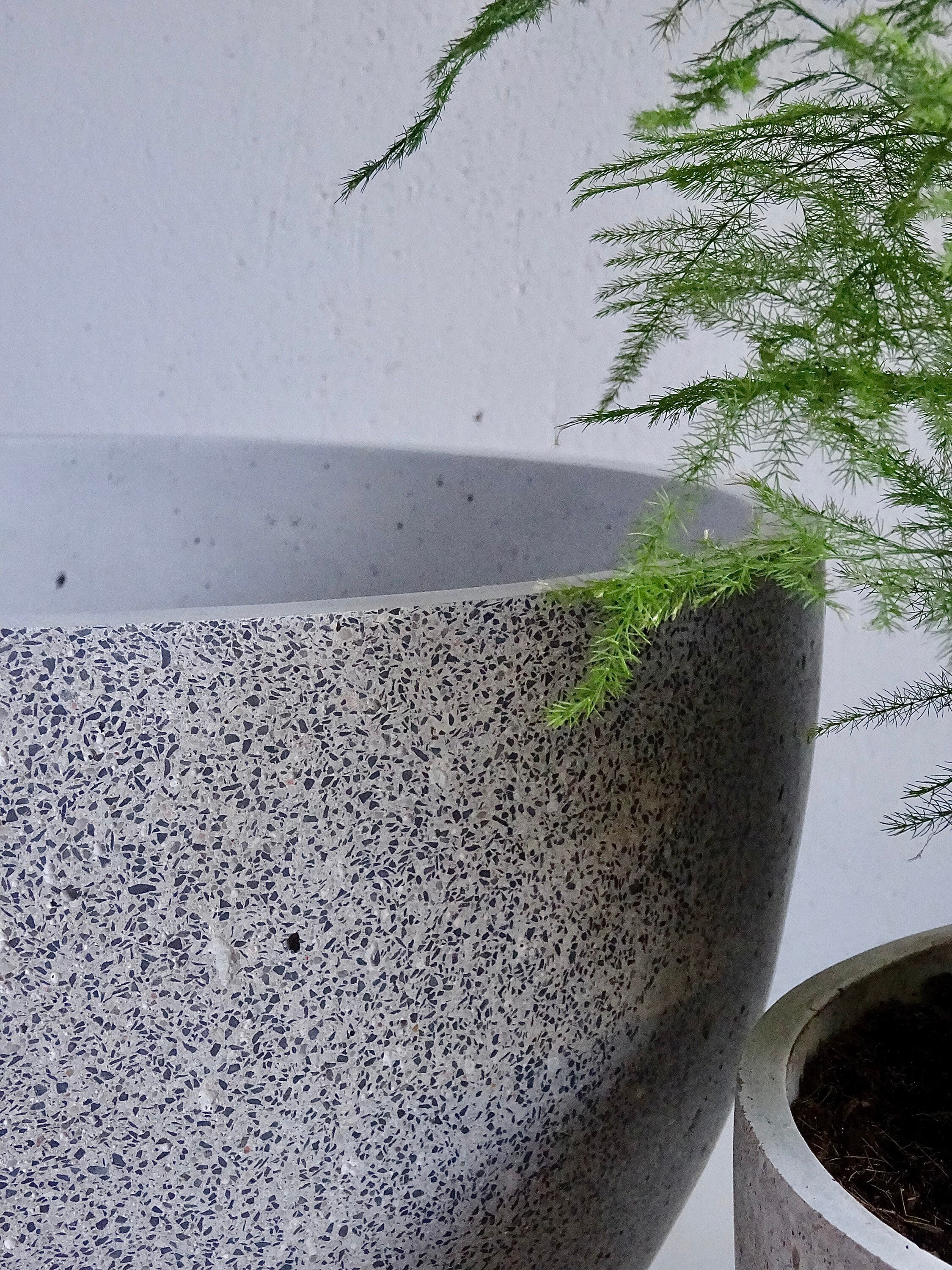 Large Terrazzo Planter 'Bazalt Sand' Concrete Etsy