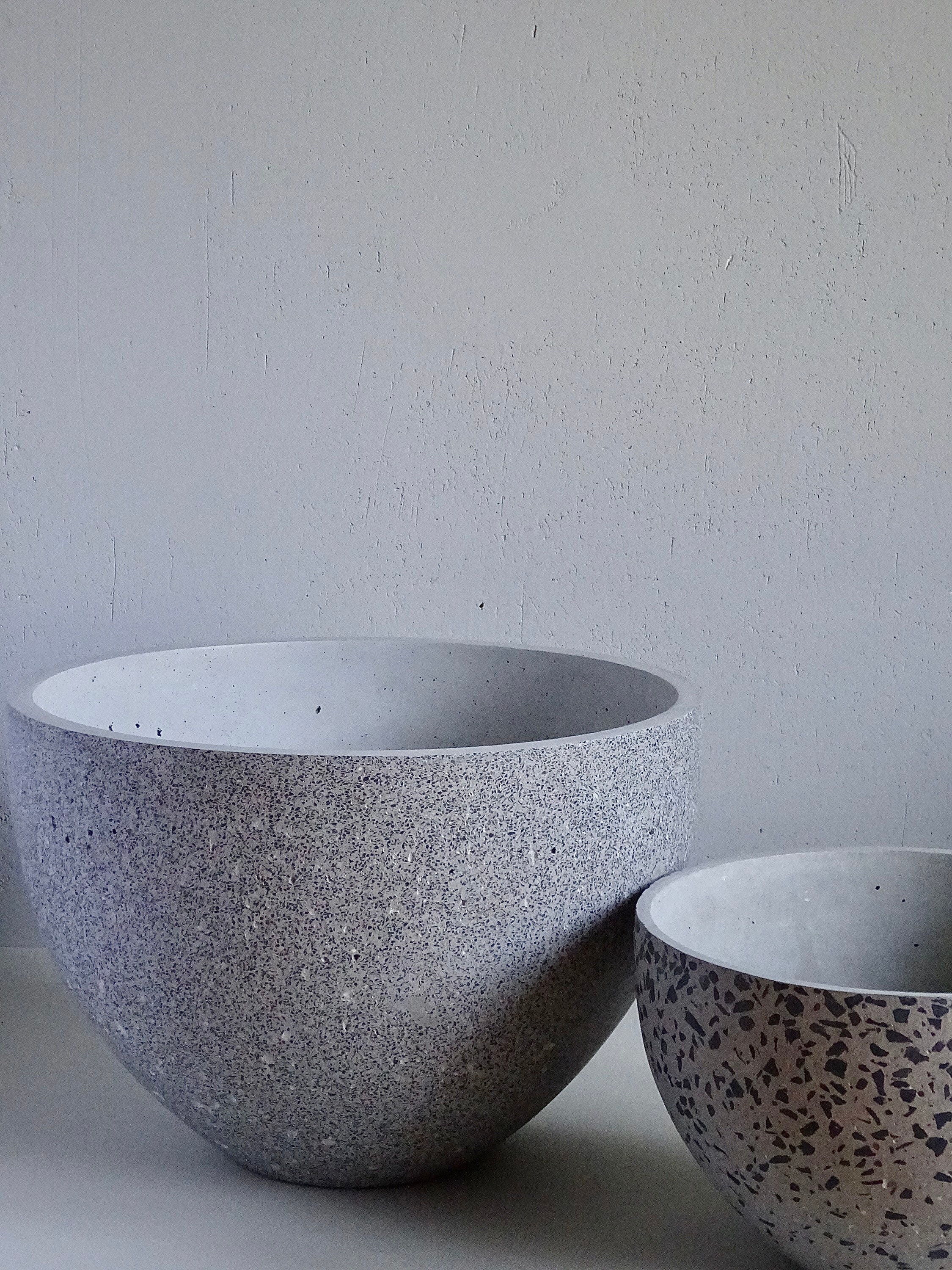 Large Terrazzo Planter 'bazalt Sand' Concrete Etsy