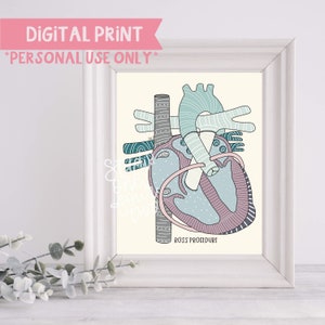 Ross Procedure Digital Print | Anatomical Heart Illustration | Digital Print Only | CHD Illustrations