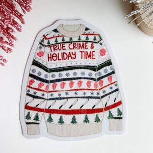 True Crime Holiday Sweater Stardust Sticker | Ugly Christmas Sweater