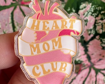 Pin acrílico/pin de solapa del Club de Madres de Cardiopatías Congénitas / Concientización sobre la Cardiopatía Congénita