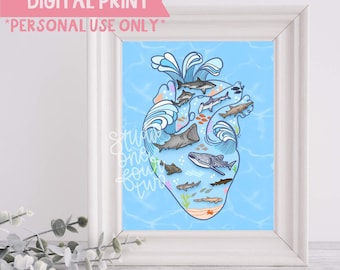 Shark Heart | Digital Print Only