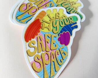 Adesivo "Sarò il tuo spazio sicuro" / Cuore anatomico