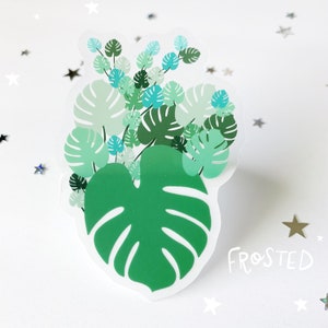 Monstera of My Heart | Frosted Clear Vinyl Sticker | Anatomical Heart | Monstera