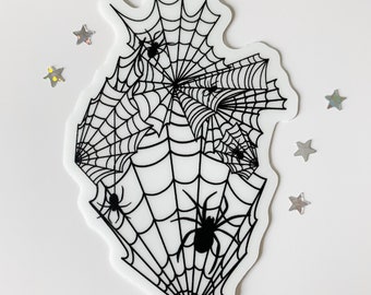 Spiderweb Heart Sticker | Glow in the Dark Sticker | Spooky Season