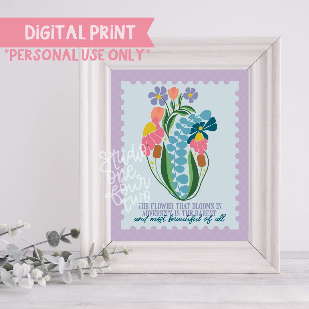 Bloom in Adversity Heart | Digital Print Only - Etsy