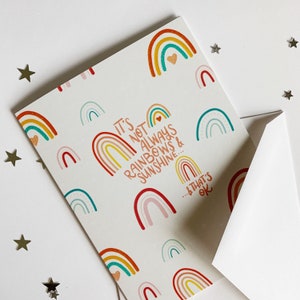 Arcs-en-ciel et carte de soleil | Carte de sympathie | Je pense à toi carte | Carte de vœux | Arcs en ciel