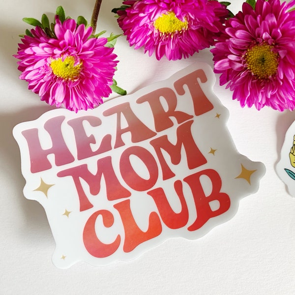 Heart Mom Club Vaporwave Sticker | CHD Awareness